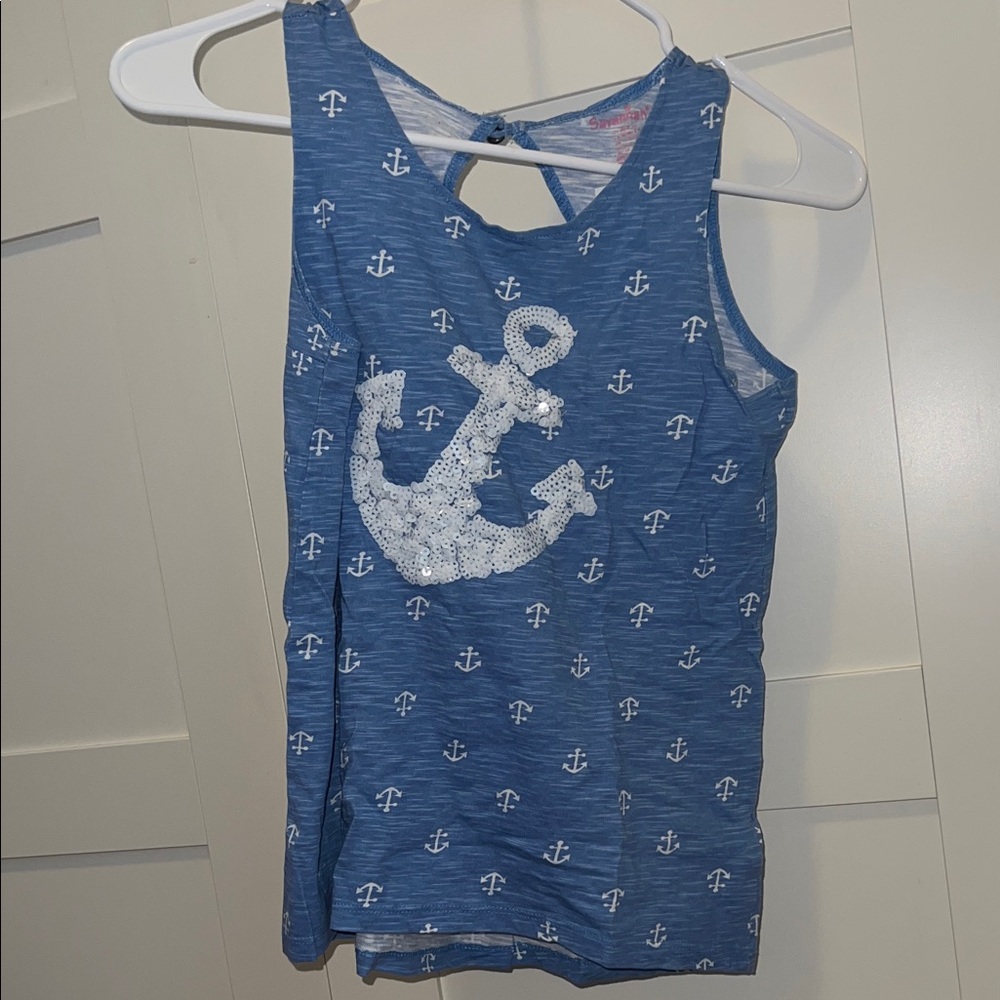 Savannah Nautical Blue Tank Top for Kids